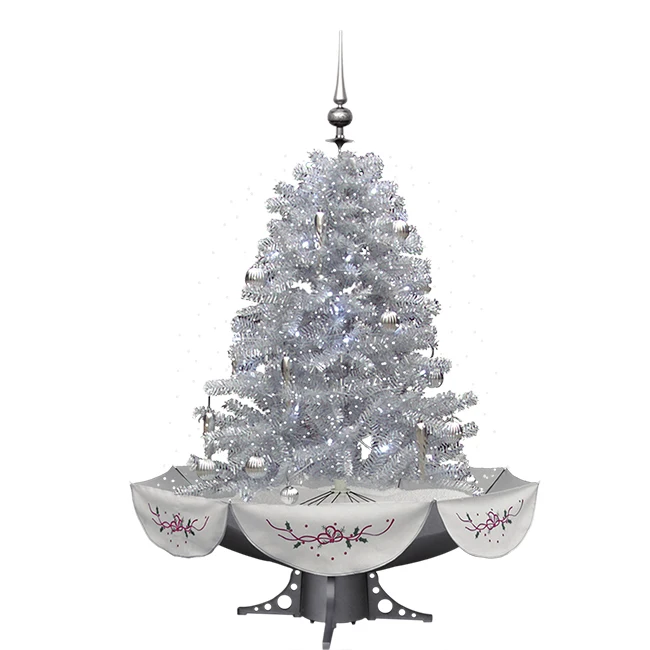 2020 ornaments cheap led electric artificial sale snow led lights umbrella base decoration Nevando albero di natale ker