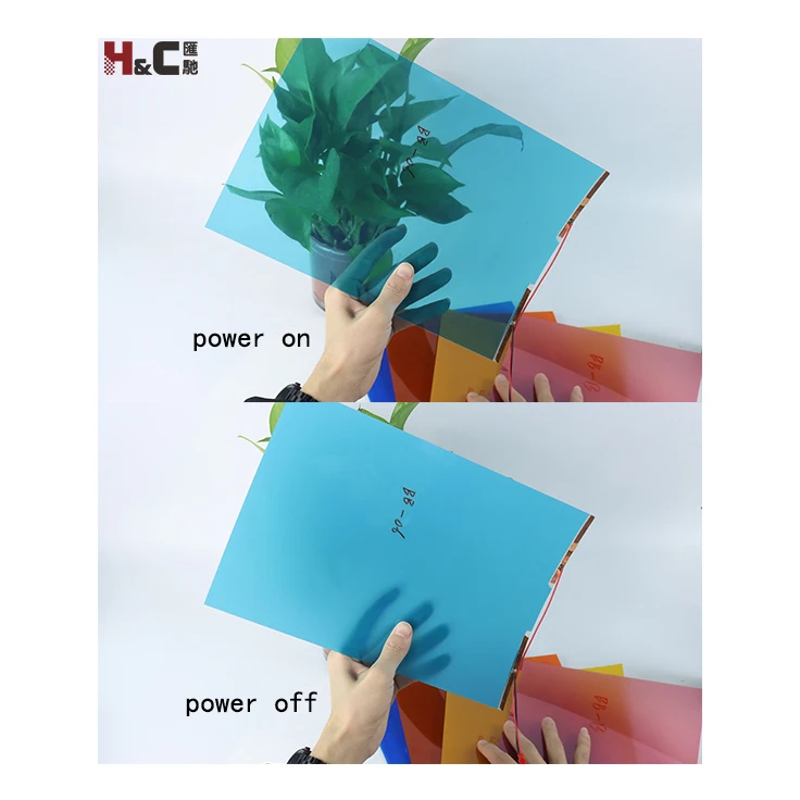 Multiple Colors Small A4 Sample Self Adhesive Smart Switchable Glass Tint Film For Windows