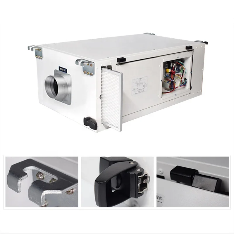 Commercial Hanging Dehumidifier for Indoor and Outdoor Use Automatic Defrost Mode for Swimming Pools and Ceilings Mounting