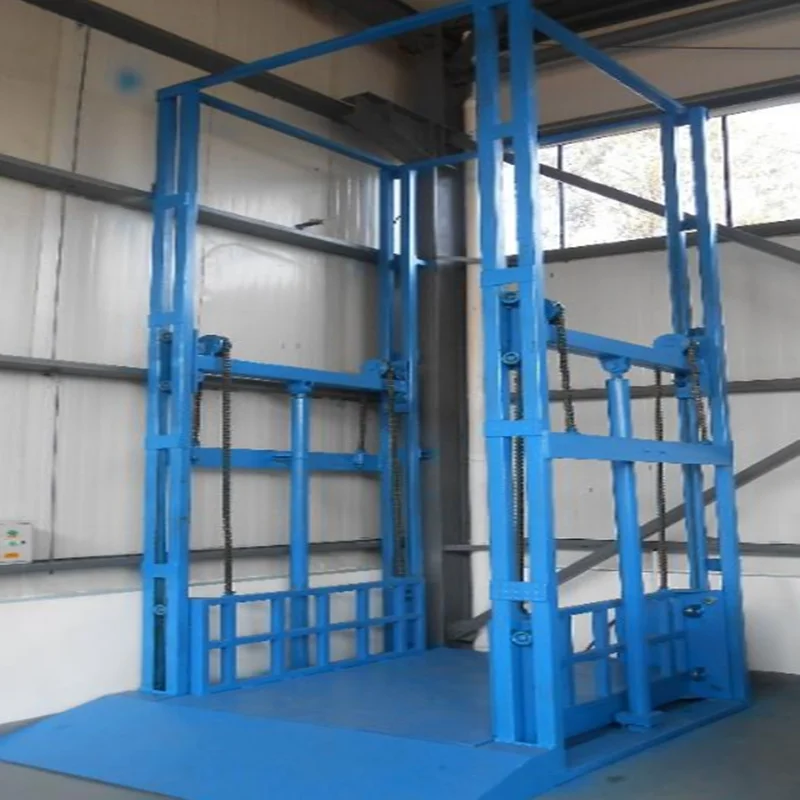 1000kg 2000kg Vertical Hydraulic Guide Rail Cargo Goods Lift for Sale