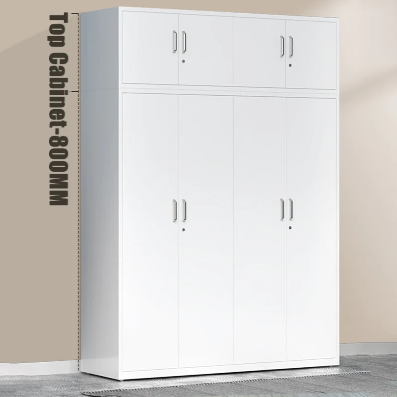 Home Furniture Metal Almirah with Mirror 3 Swing Door Iron Storage Pattern Cabinet Steel Bedroom Wardrobe