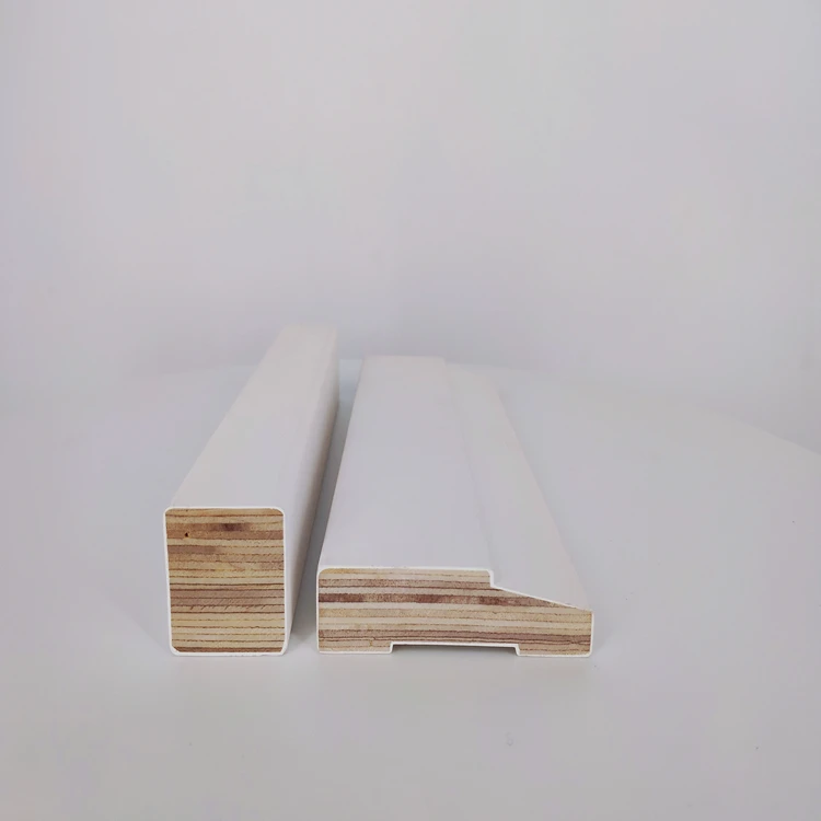 Gesso Coated Custom White Primed Decorative Door Casing Line LVL Wood Moulding