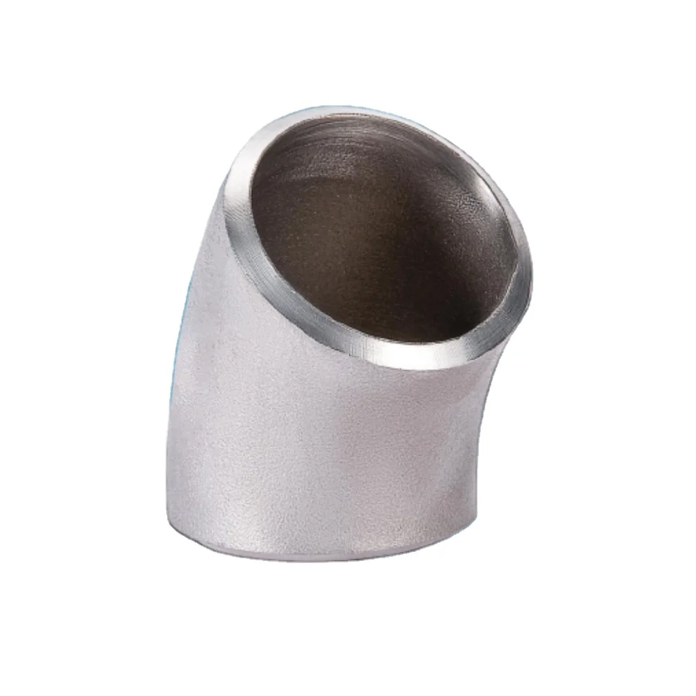 45 Degree Sand Rolling Long Radius Stainless Steel Elbow Butt Welded SS Tube Fitting Manufactured Premium SS Tube