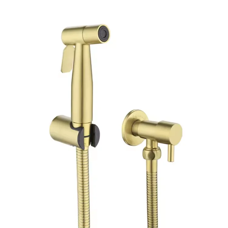 Lizhen-Hwa.Vic Adjustable Water Pressure 304 Stainless Steel Travel Shattaf Handheld Bidet Sprayer Set for Toilet