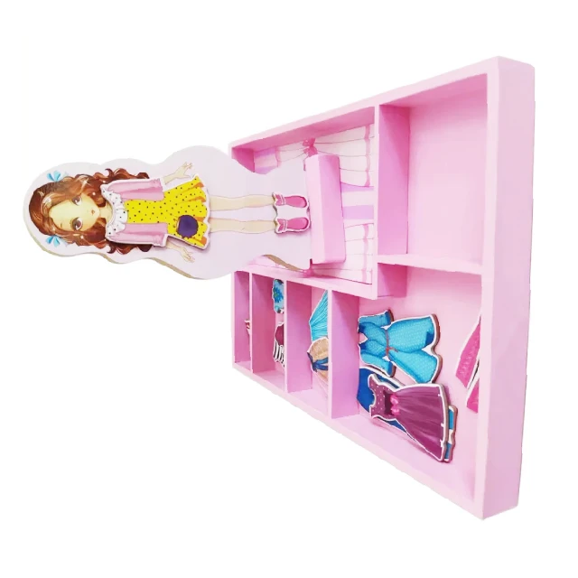 Creative Diy Magnet Wooden Puzzle Dress Up Girl Educational Toys Wooden Magnetic Children Dress Puzzle