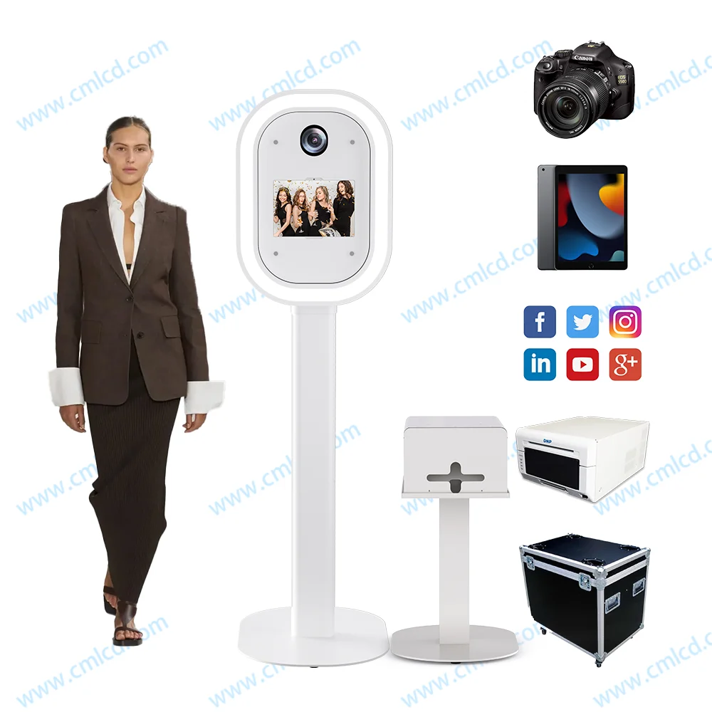 Global best-seller photobooth Shell Oval Faceplate Photo Booth with led lights for Wedding Party photobooth with led lights