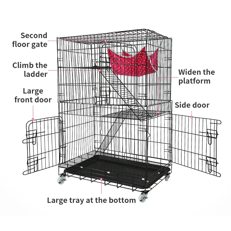 Iron wire high quality pet kennel animal dog cage large cat cages