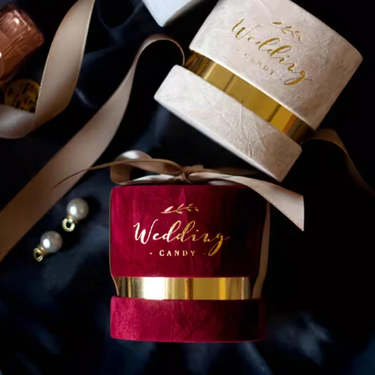 Chinese wedding gift box packaging  luxury tube wedding favor for wedding gift