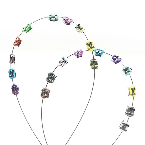 Ортодонтические Модные накладные подтяжки для зубов набор металлических скоб цветные коронки ортодонтический лигатурный галстук