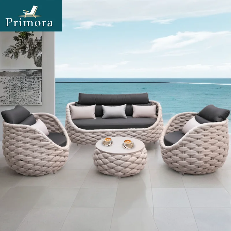 Luxury patio furniture clearance rope furniture outdoor rope furniture woven rope outdoor sofa outdoor sectional sofa