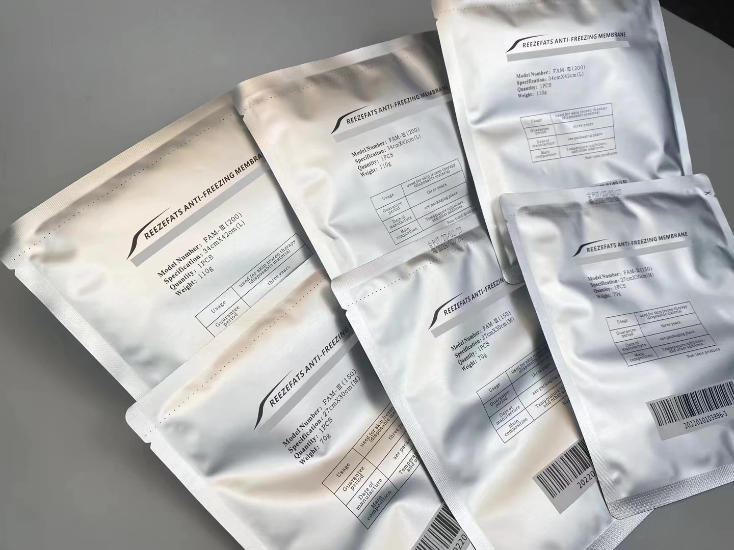 110g 70g Anti Freezing Membrance Cryo Membrance Gel Pad For Cryolipolysis Anti Freeze Machine