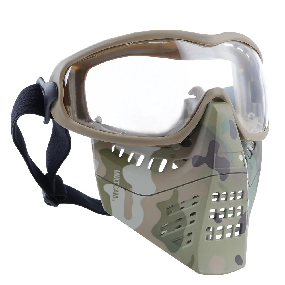 WoSporT  Ant Shape Tactical Military Full Face Mask with goggles for Outdoor Sports Airsoft Paintball