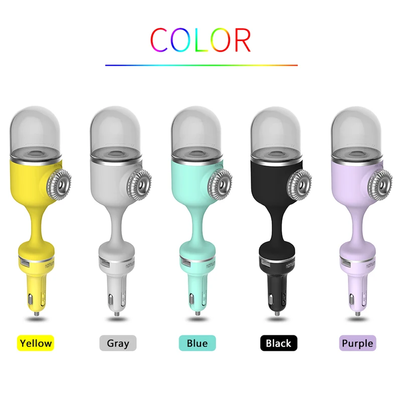 Новый DC12V 70 мл автомобильный паровой увлажнитель воздуха с автомобильным зарядным устройством USB, увлажнитель воздуха с распылителем Арома масел, аэрозольный распылитель для ароматерапии, фоггер