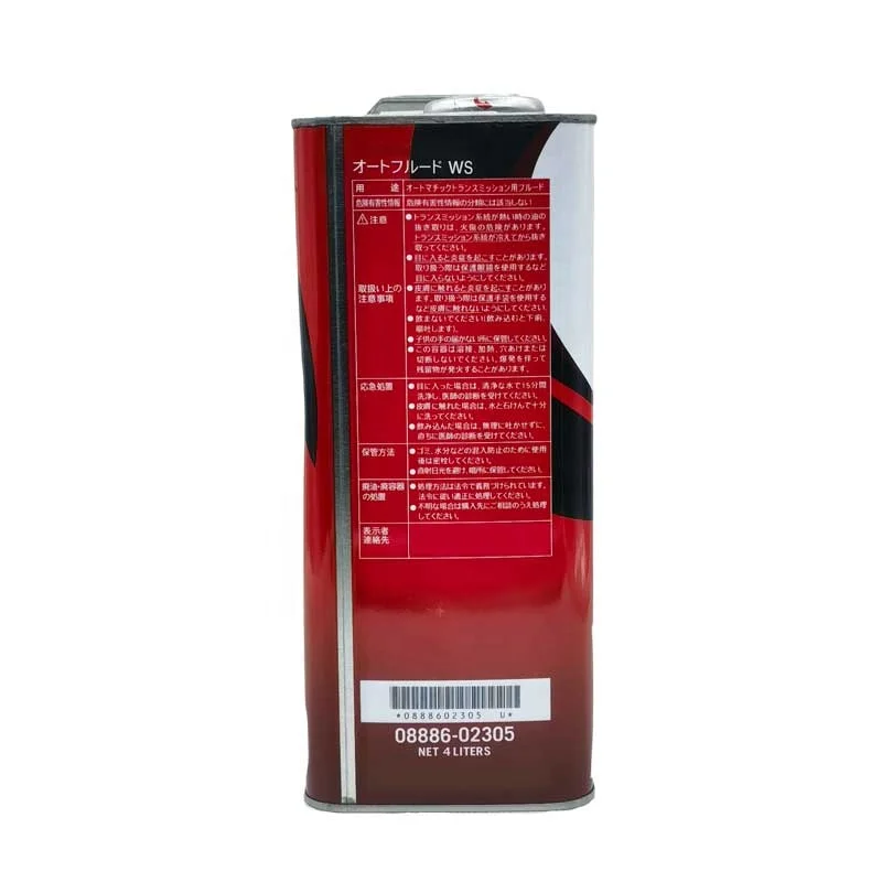 Высококачественное масло коробки передач toyota atf oil ws для автомобиля 08886-02305 4L iron can