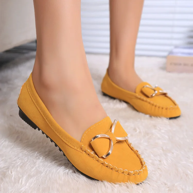 Wholesale New Styles Fashion Round Toe Bowknot Ballet Flats Dress Shoes Comfortable Slip on PU Leather Flat Shoes for Women