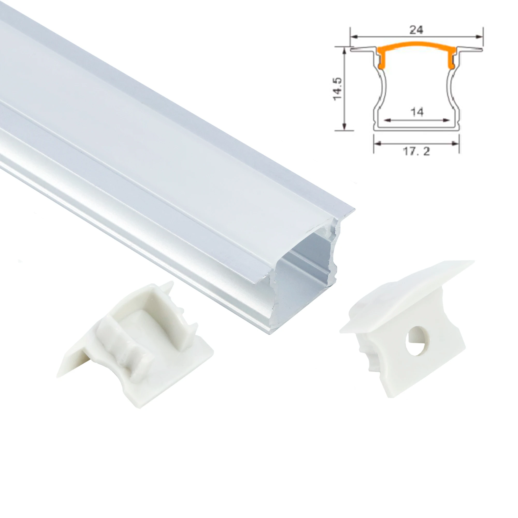 Factory Supply 3m Aluminium LED Profile Light Recessed Mounted LED Strip Profile Channel Light