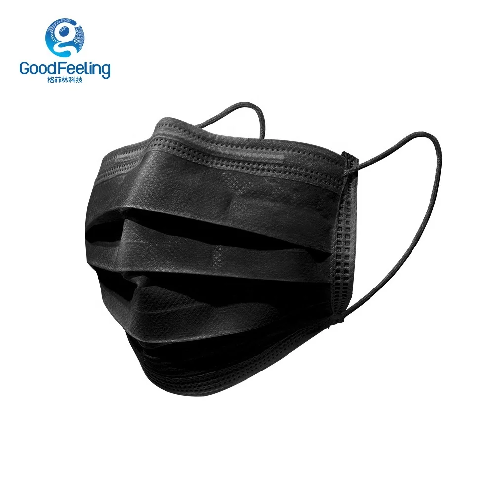 Новый дизайн, 3-слойная черная одноразовая маска, медицинская хирургическая маска для взрослых, больничная маска для лица для врача