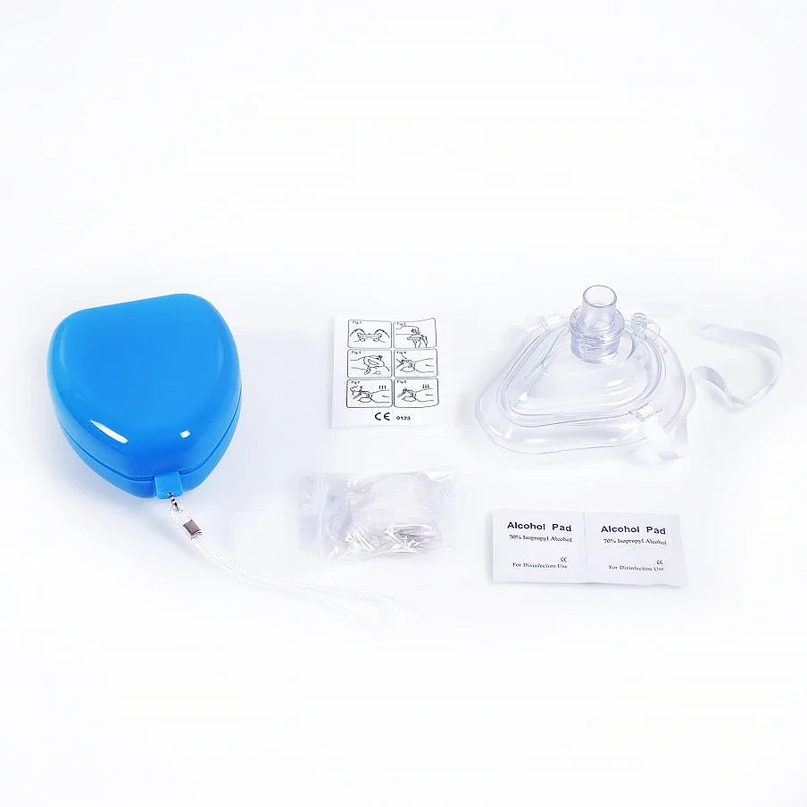 First Aid CPR mask training kit manufacturer for Adult/Kids Resuscitator with One-Way Valve Hard Case with CE ISO Certification
