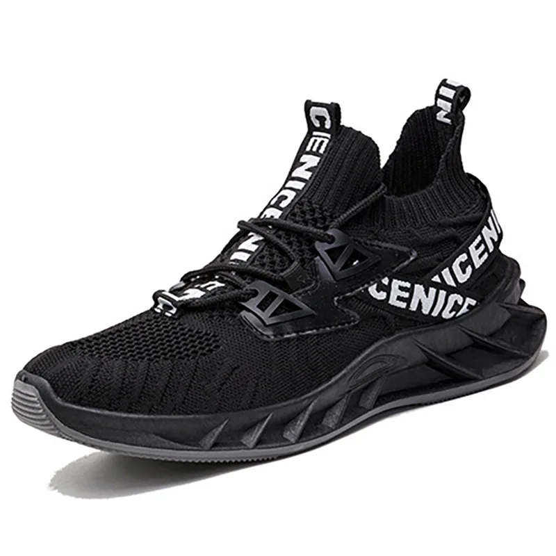 2023 customizable flying knit non slip snickers red men casual running shoes black sport for men run sneaker