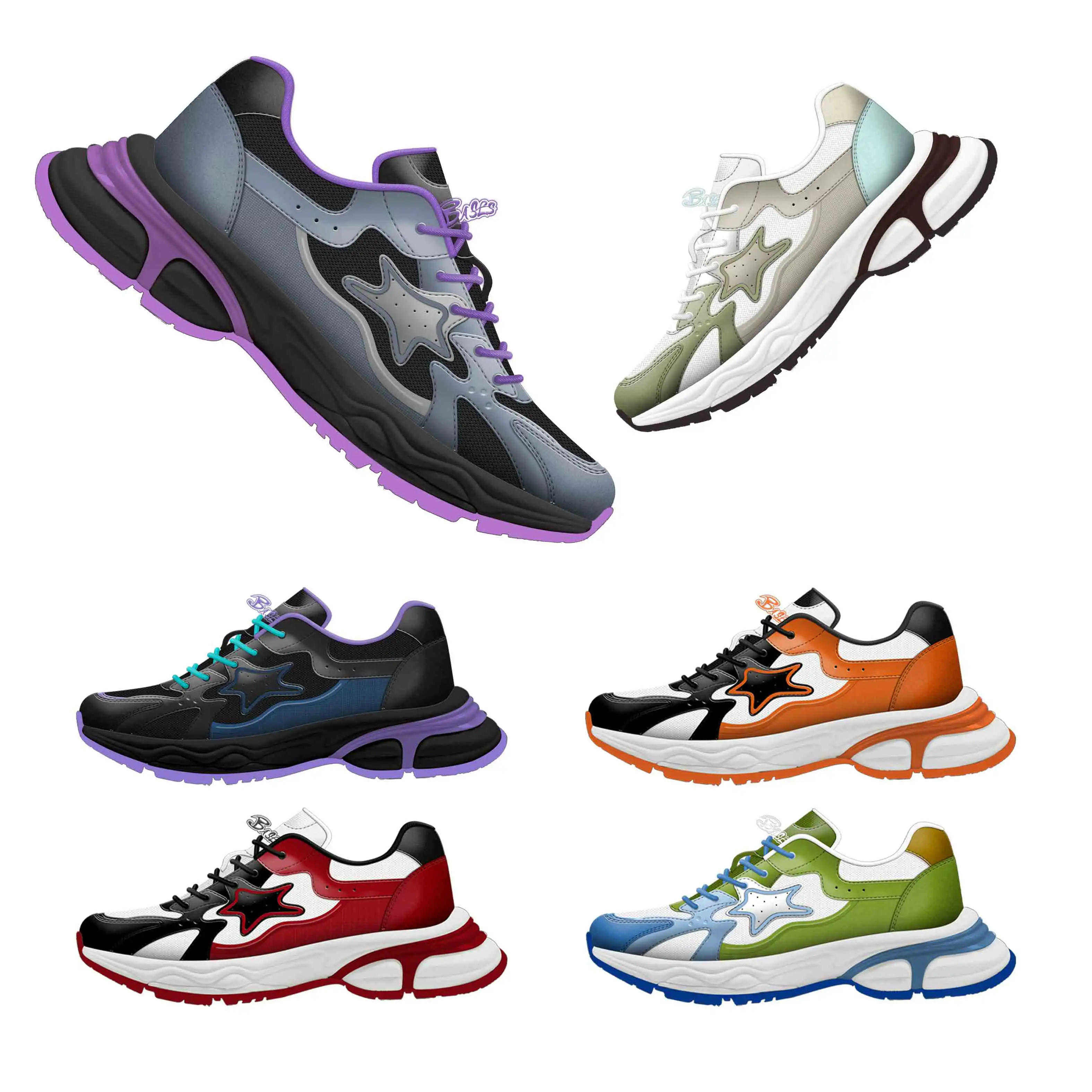 High Quality Manufacturer Full Grain Leather Other Trendy Walking Style Men Designer Shoes Custom Sneakers For Men