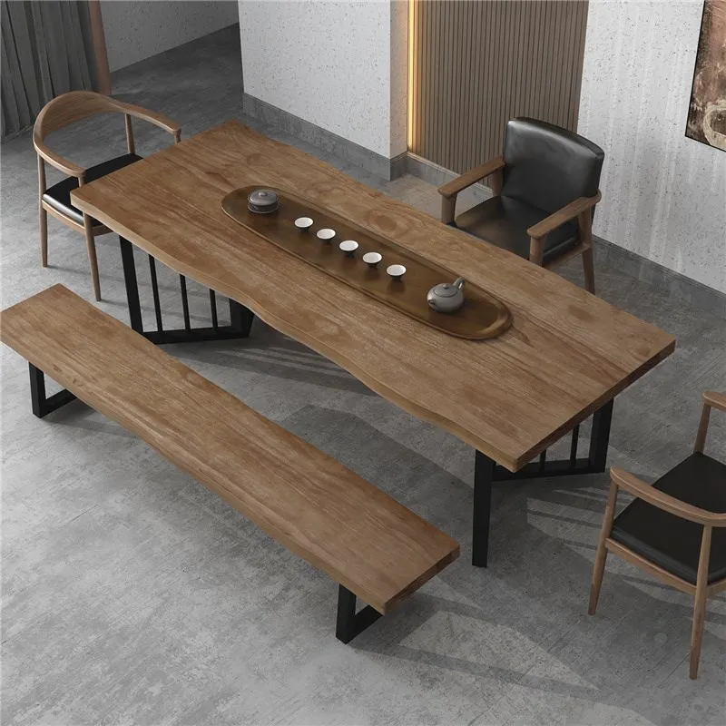 Modern simple home Chinese table and chair combination living room furniture solid wood tea table set