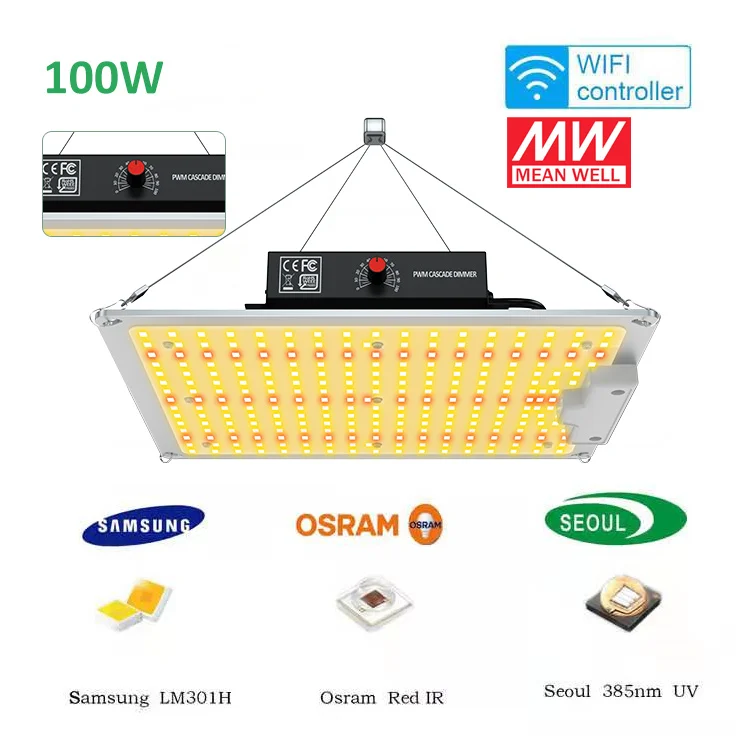 200W 400W Ir Uv Indoor Sunlight Horticulture Hydroponic Quantum Panel 100W Led Grow Light For Sale Succulent Phanting