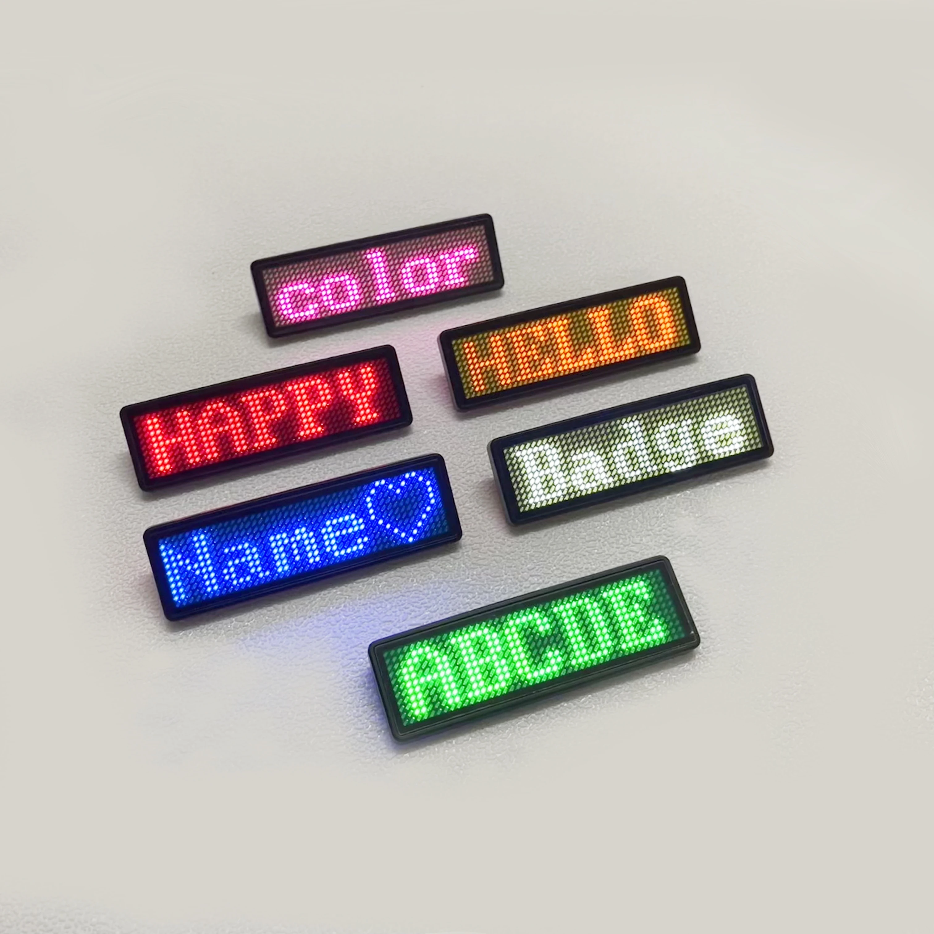 Factory Wholesale Restaurant Party Wearable Custom Employee Name Badge Message LED Flashing Badge
