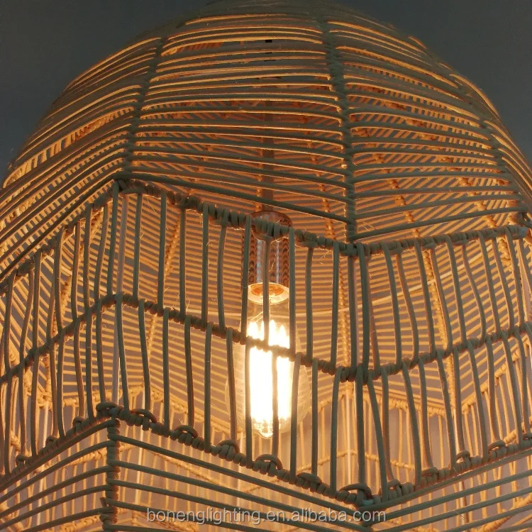 
modern natural grass indoor decoration lighting hand made rattan pendant light 