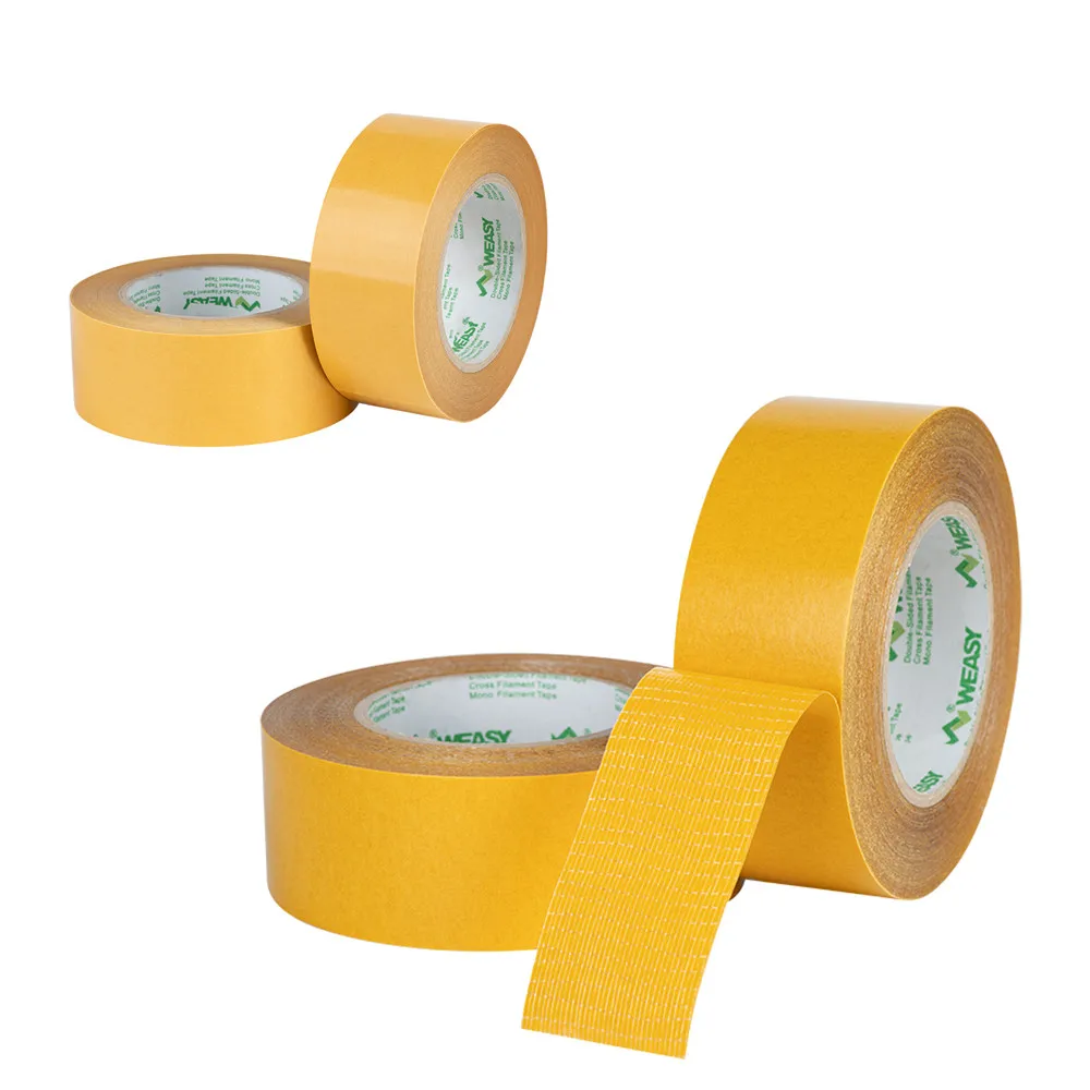 Mesh Glass Fiber Reinforced Packing Tape #071M Polyester Filament Reinforced Tape Cross Filament Tape For Sealing strips to Door
