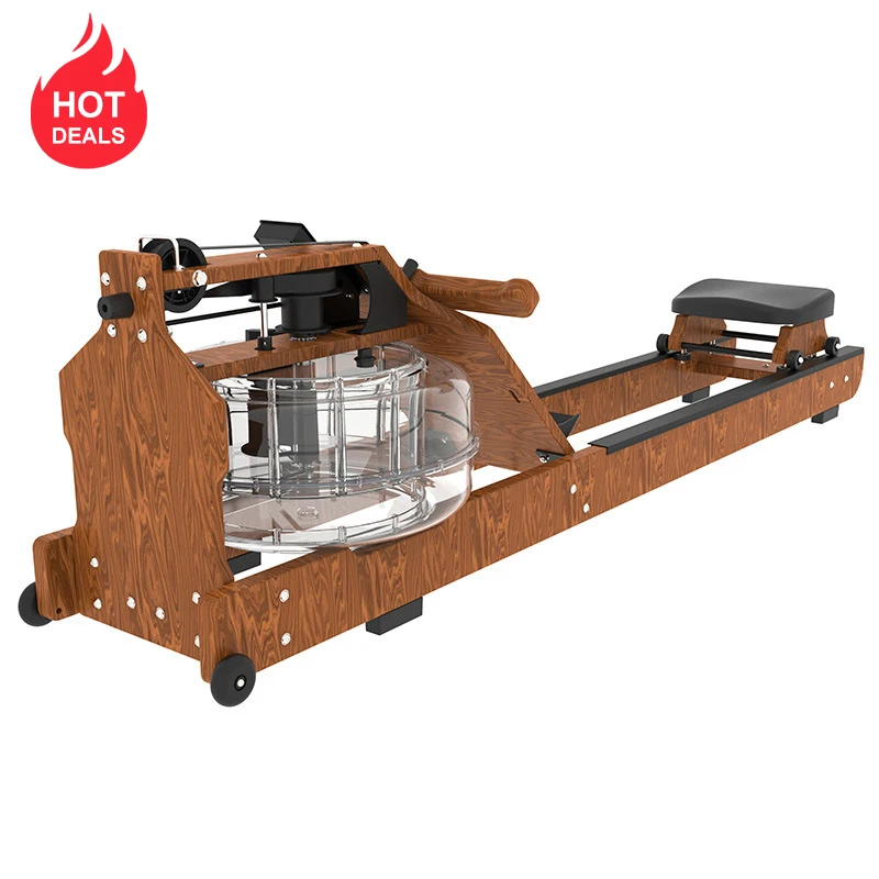 
US imported wood made of wooden water resistance home rowing machine 