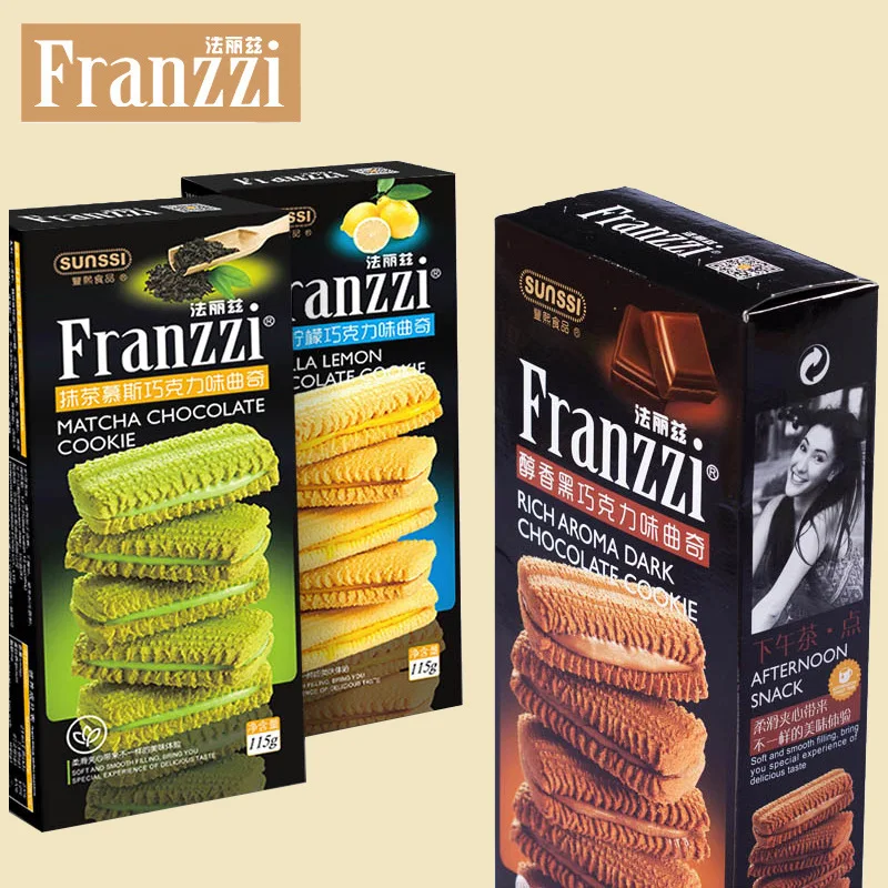 115 г Franzzi Matcha Mousse сырное печенье со вкусом шоколада сладкие и хрустящие повседневные закуски