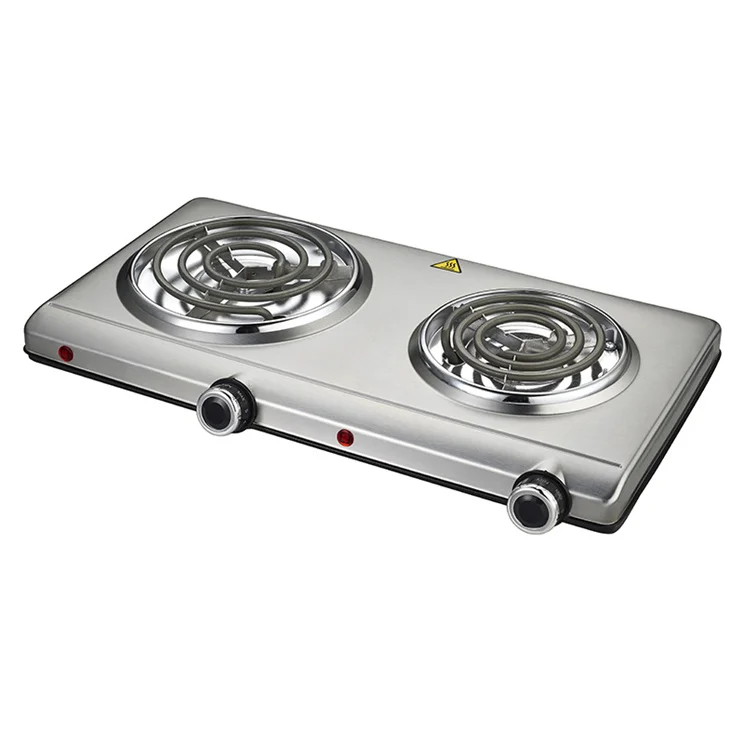 Electric coil hot plate 1500w metal body coil heating tube double electric kitchen stove for cooking
