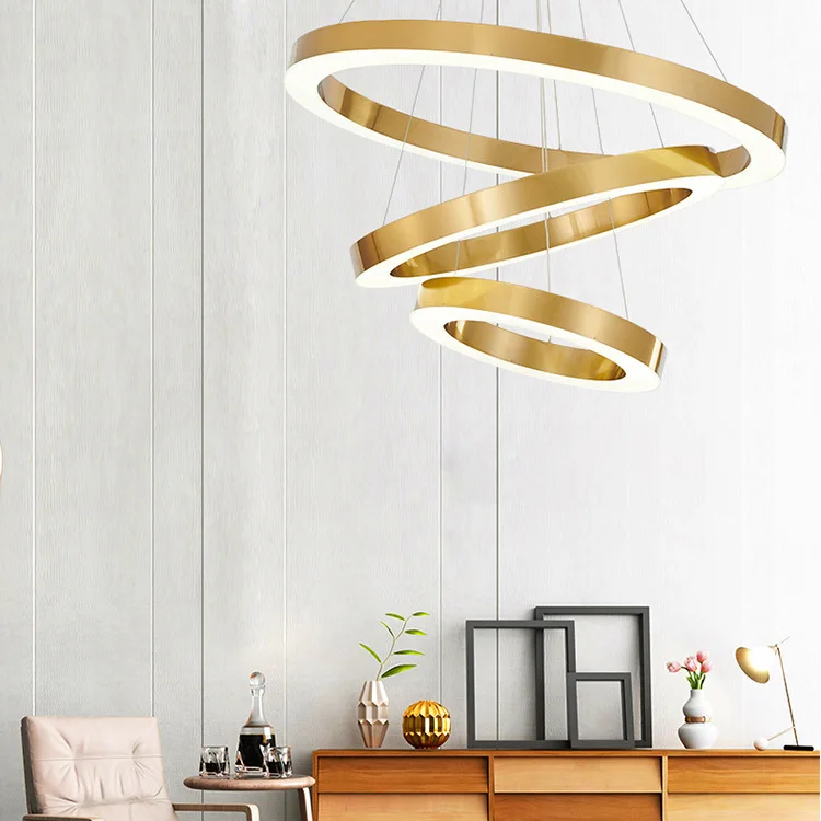 Modern Nordic Ring Design Light Led Ceiling Chandelier Home Decor Ceiling Pendant Lights For Dining Coffee Table Decorative Lamp