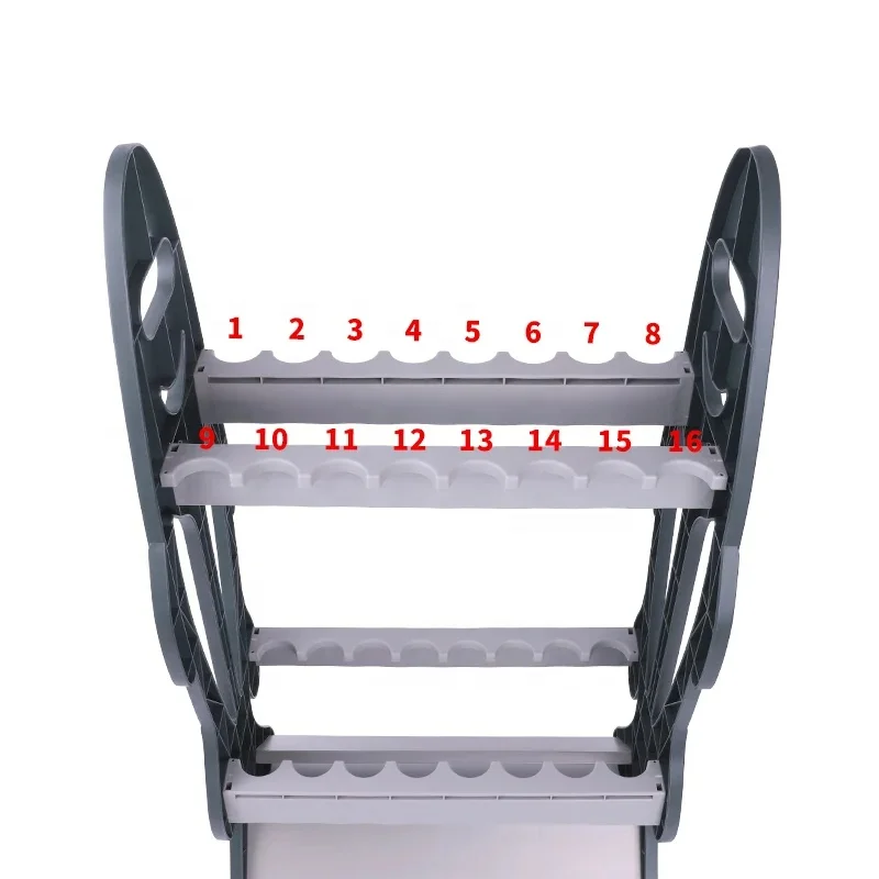 Hot Sale Lightweight 16Holes Fishing Pole Racks Display Support Stand Fishing Rod Rack Folding Fishing Rod Pod Support Holder