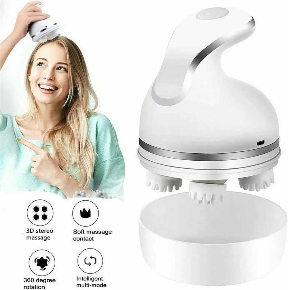 Портативный само мини массажное силиконовый осьминог коготь Электрический вибрирующий голова волос массажер для головы для роста волос