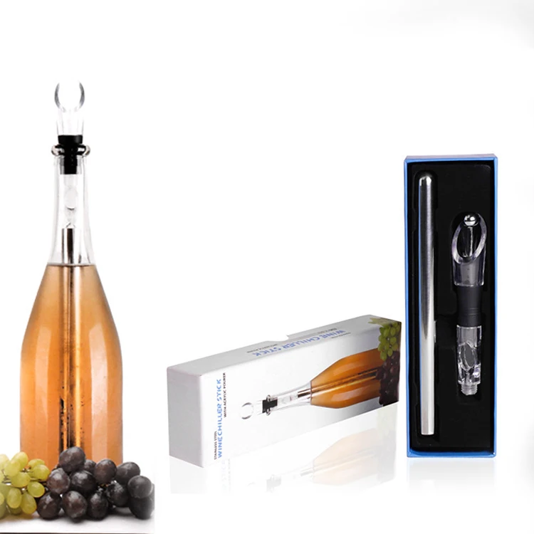 Wine Aerator  Premium  Wine Aerating Pourer Premium Metal 3-in-1 Rapid Iceless Stainless Steel 1 Piece Silver Stopper