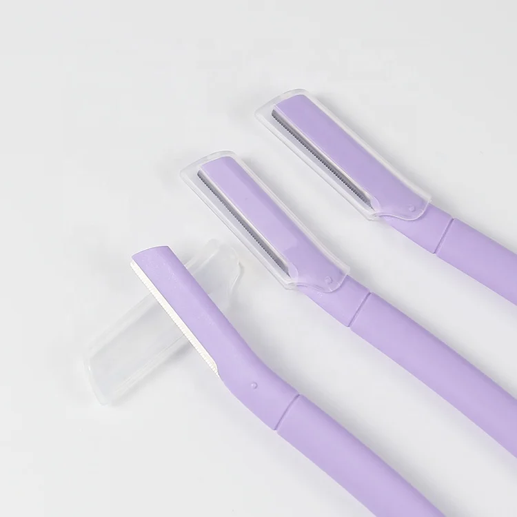 Exfoliation Tool for Face Purple Color Eco- friendly Eyebrow Razor Trimmer Women Facial Hair Removal Derma Razor Blade