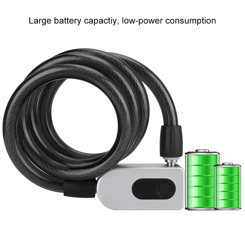 2022 Waterproof Fingerprint Chain Smart Cable Lock For Bicycle Motorcycle Bike Cycle Electric Scooter