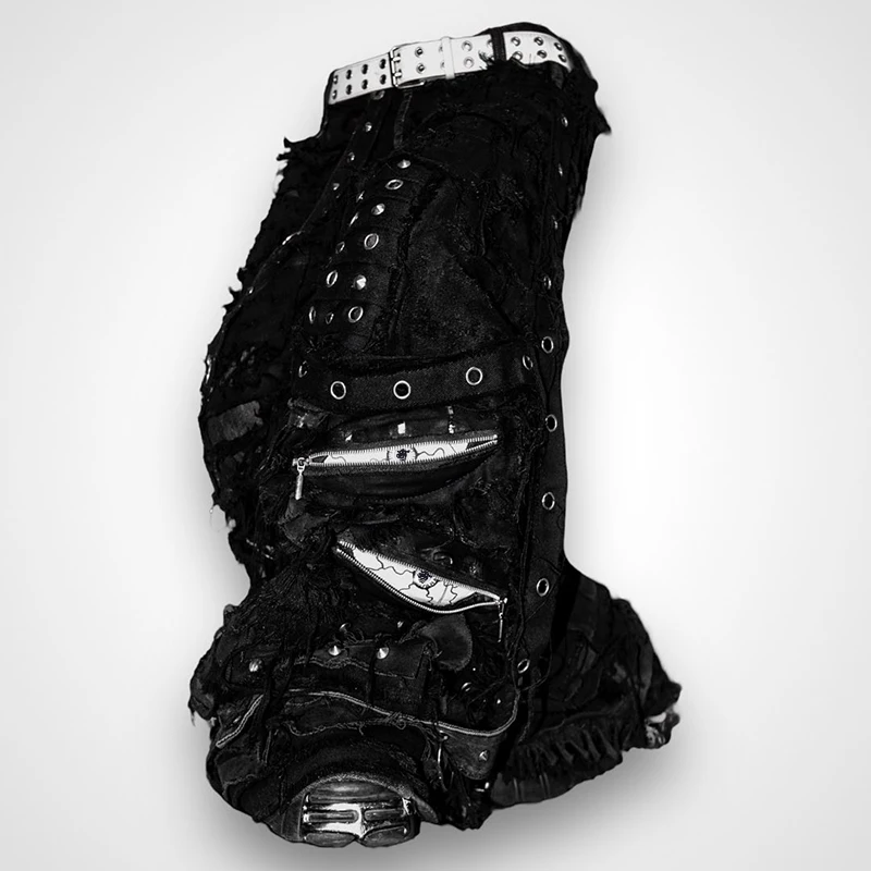 DiZNEW Custom Street Retro Lazy High Street Hip Hop Patchwork Ripped Men Wide Leg Jeans High Quality Jeans Men
