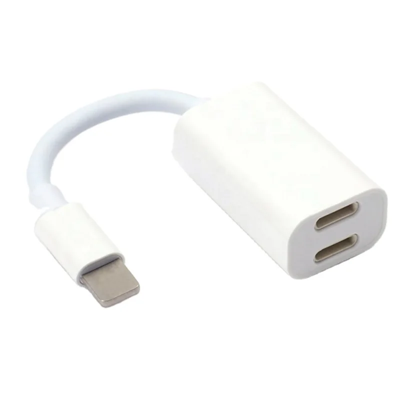 2 in 1 Dual Headphone Audio Charge Adapter For Iphone Audio Headphone Adapter