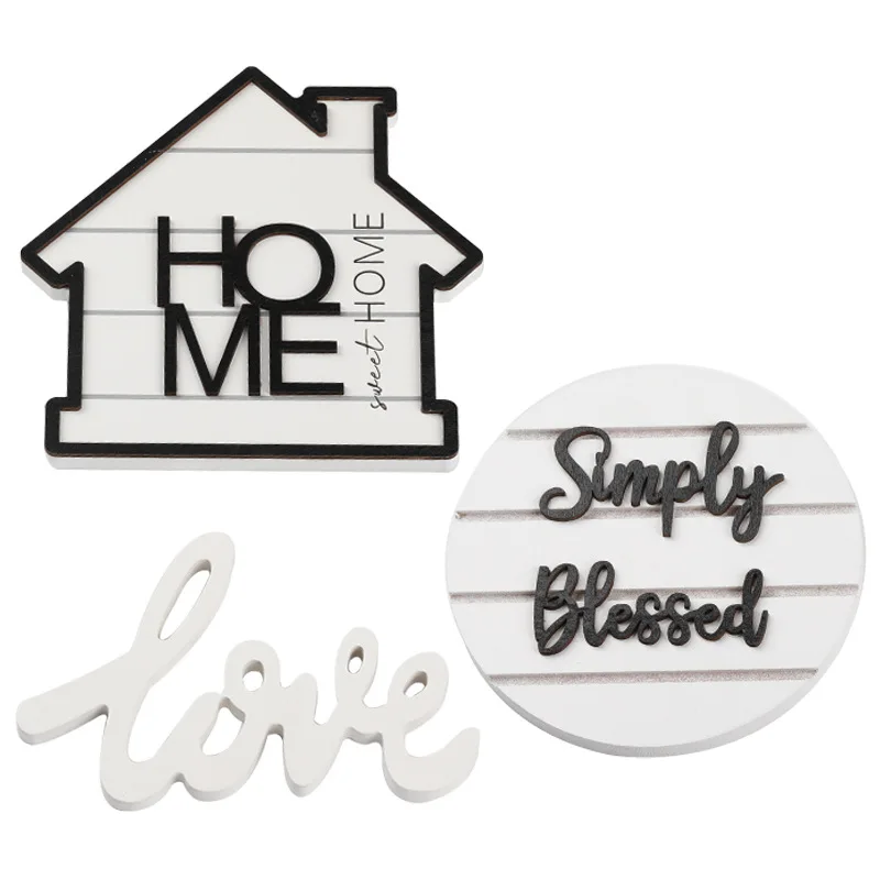 INS style wooden home decoration creative wooden English letter tray decorations