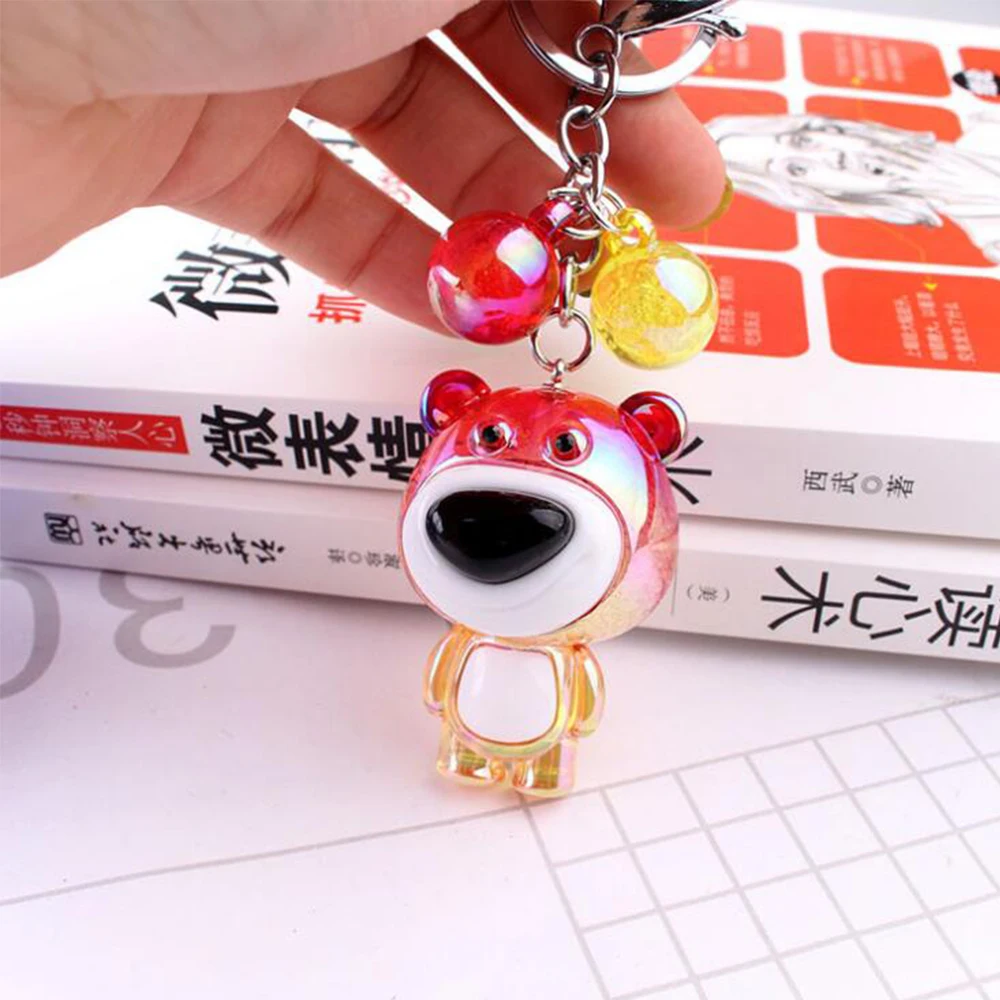 
Super Cute Cracked Bubble Plastic Crystal Acrylic Little Teddy Bear Keychain 