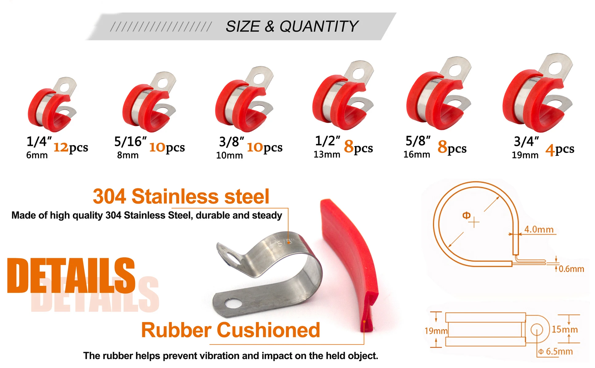 Galvanized Iron Rubber Lined P Style Clips Fist Clamping Heavy Duty EPDM R Clip P R Type With Rubber Pipe Hose Hanging Clamps