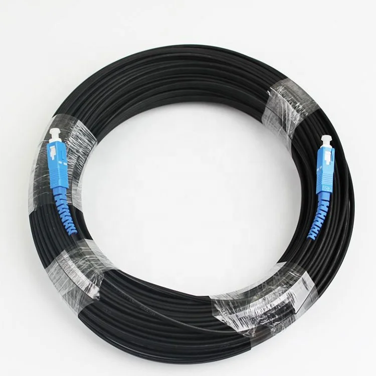 50M 100M 2000M 500M Outdoor FTTH Fiber Optic Drop Cable Patch Cord  SC to SC Simplex SM  Drop Cable Patch Cord