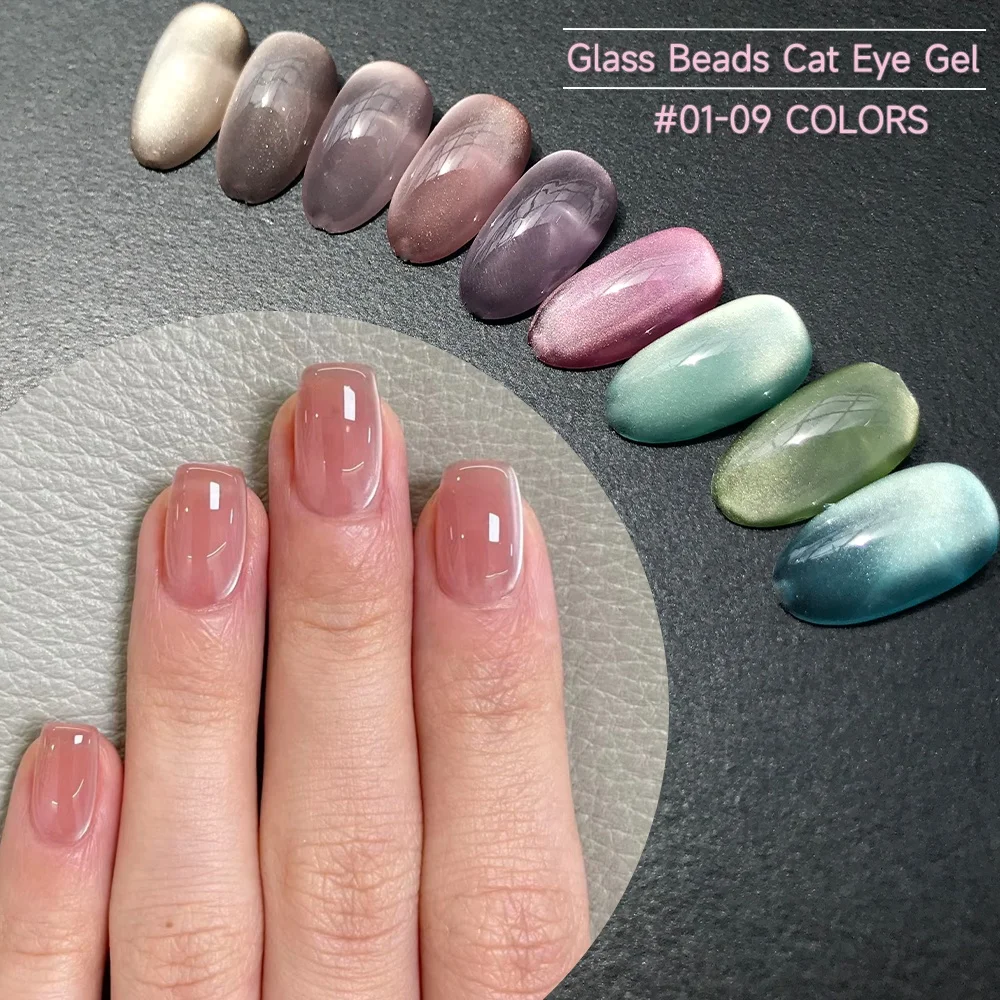 AOPMALL New Trend Glass Beads cat eye gel polish Moonlight Magnetic cat eye nail art gel support OEM/ODM private label custom