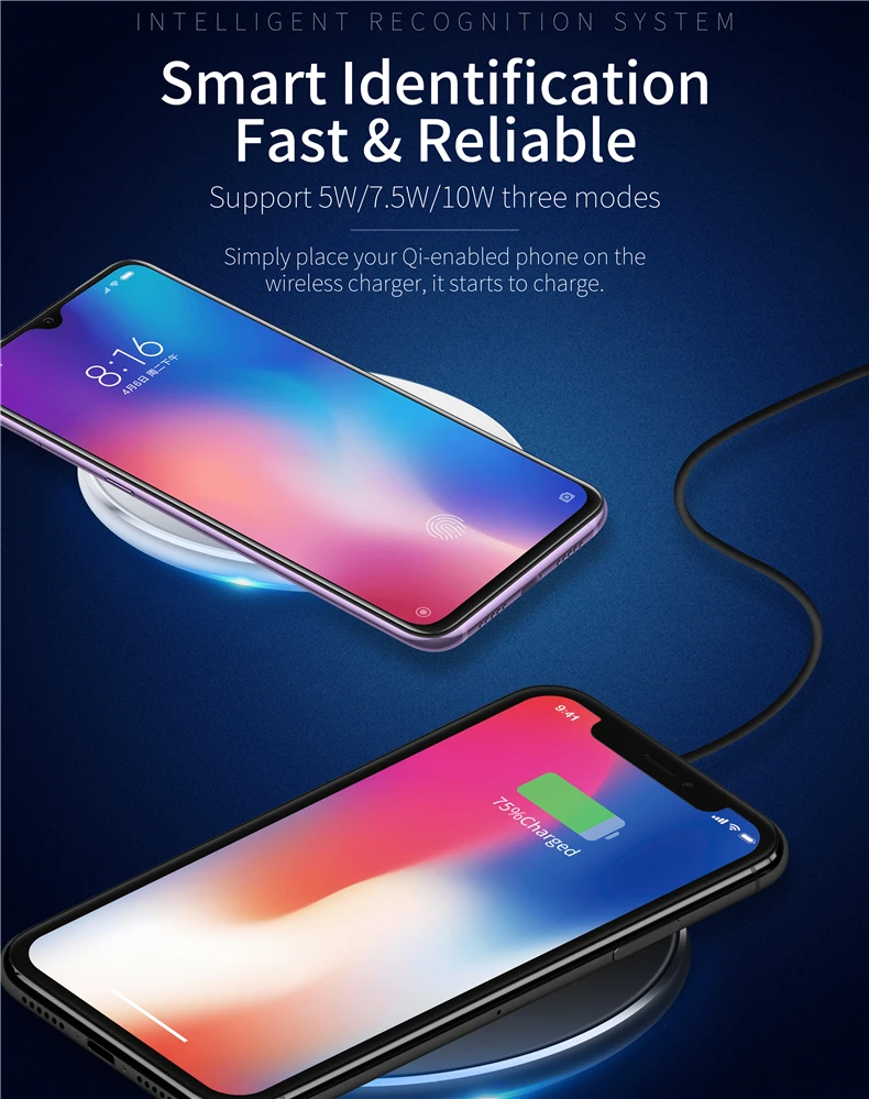 
IceBingo Mobile Phone Acryl ABS Fast Charging Stand Usb 5V/2A 5V/1A Crystal Wireless Charger 