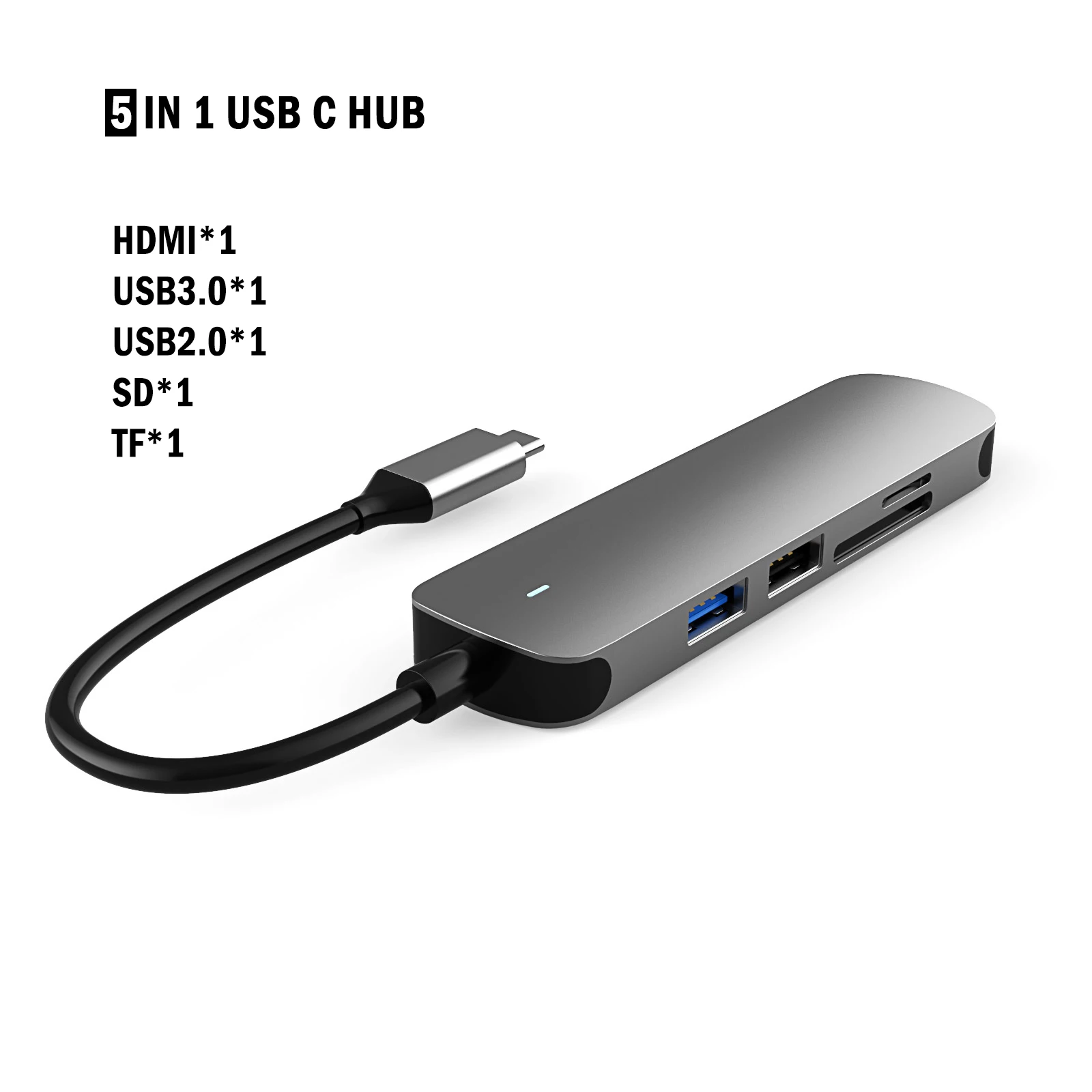  5 в 1 USB3.0 концентратор док-станция для ноутбука 4K HD SD/TF USB 3 0 Type-C порт C MacBook Pro поверхность iMac