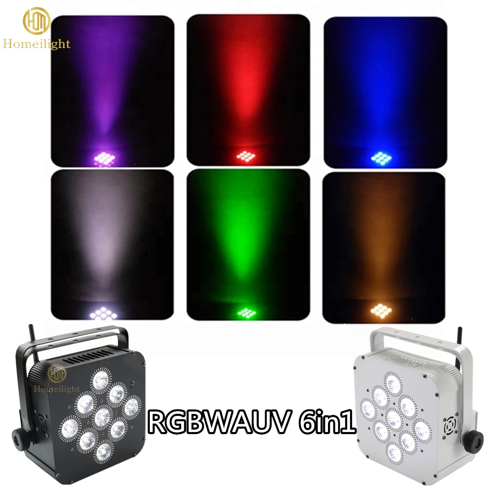 Hot Sale Led Uplight RGBWAUV 6in1 Remote Phone Battery Power 9*18W Wireless Par Light for bar Dj Wedding Stage Club Party