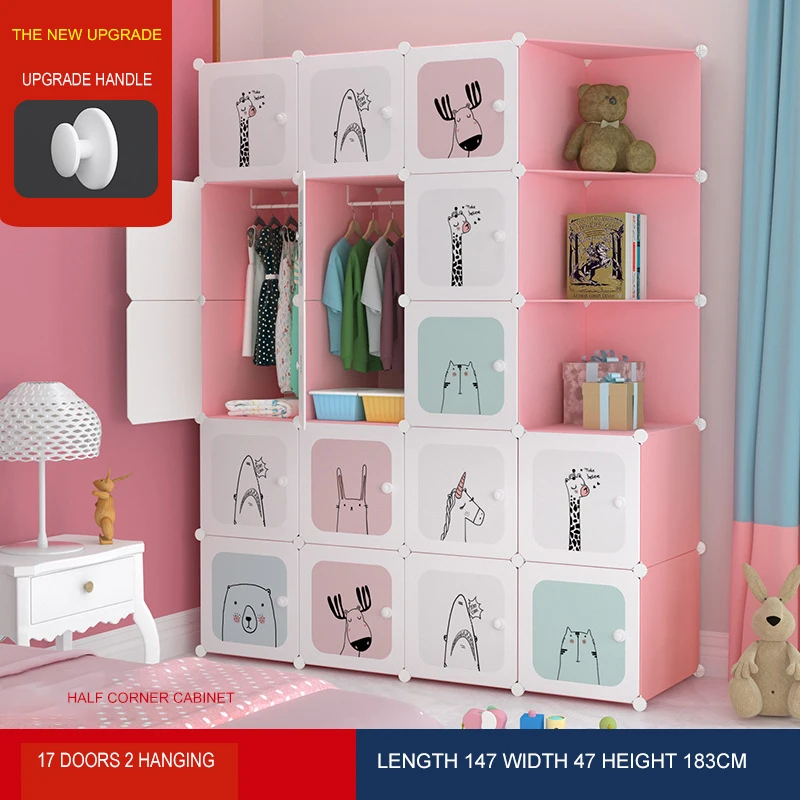 Мультяшный дизайн, детский пластиковый шкаф «сделай сам», складной шкаф для хранения, детский шкаф, детский шкаф