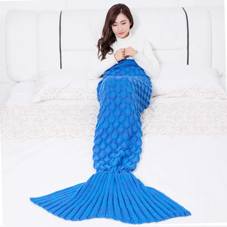 Mermaid Tail Blanket Kids Blanket Crochet Mermaid Sofa Sleeping Blanket Mermaid Gift for Kids Girls